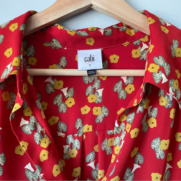 Cabi Belfry red floral top, size small - Picture 4 of 8